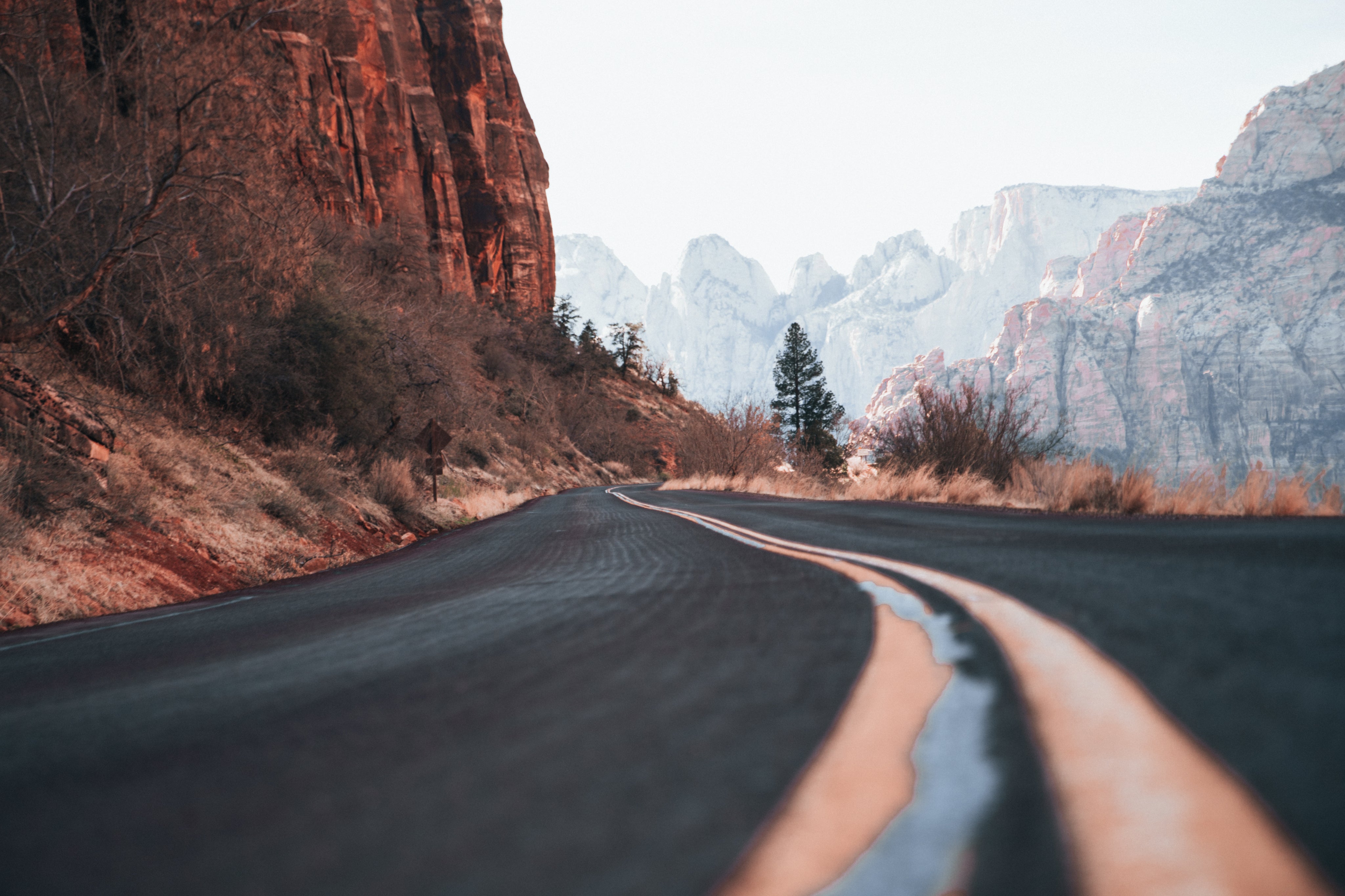 Road in desert area