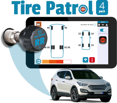 Tire Patrol: Tire Pressure Sensor 4-pk for Towed Vehicles and Trailers - RVi
